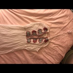 White, red, and blue maxi dress